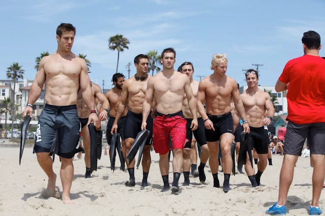 CrossFit athletes testing their fins