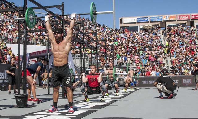 Froning in the final workout Fran