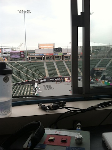 Katie Hogan Commentating Box 2012 CrossFit Games