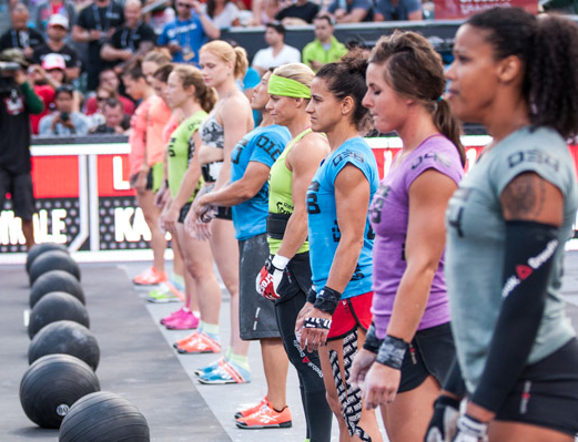 Top Female Athletes During the Meball/HSPU Event at the 2012 CrossFit Games (Image courtesy of CrossFit's Facebook Page)